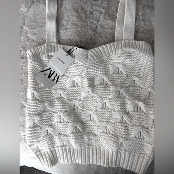 Zara White Knit Top - Picture 2 of 5